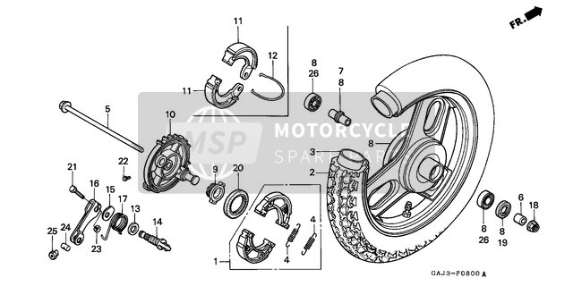 45134165890, Sello,  Leva Freno, Honda, 3